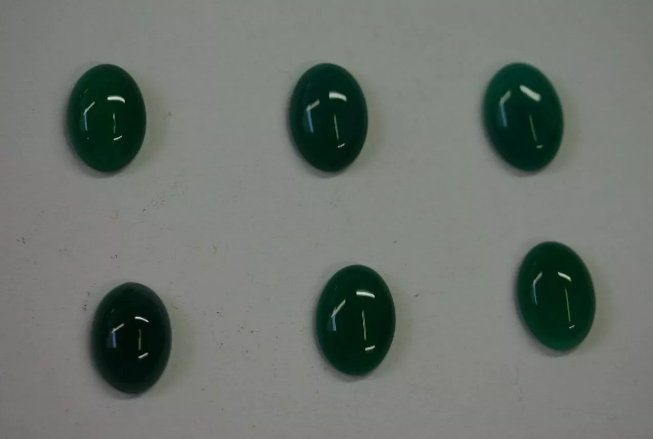 10pcs 7x9mm Natural Green Onyx Calibrated Oval Cabochon Gemstones Gems Jewelry