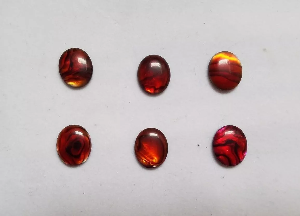 Lot of 10 Red Paua Shell Oval Cabochon High Quality 10x14mm