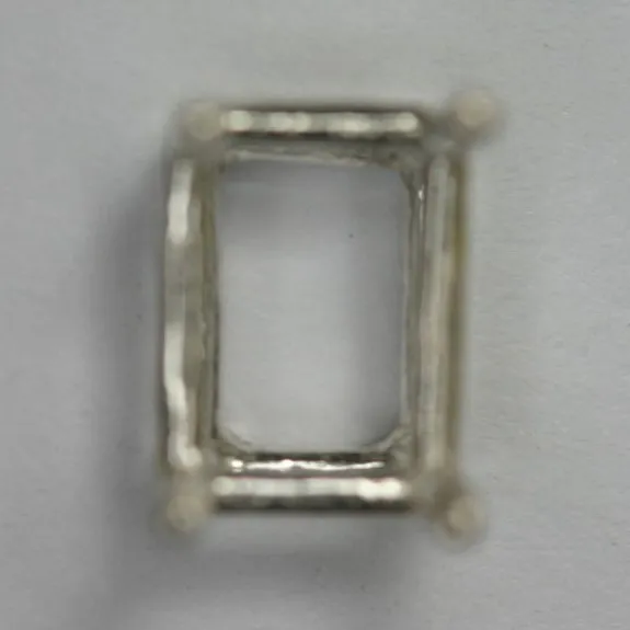 8x10mm Pre-notched Sterling Silver Emerald cut Head Setting Mounting Gemstones