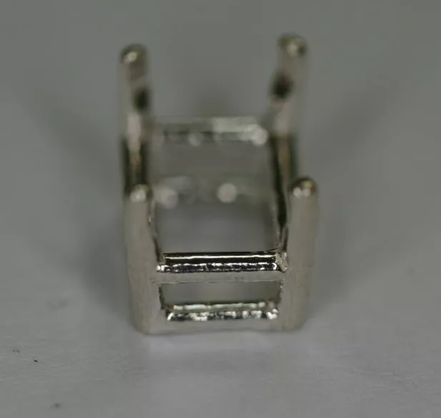 8x10mm Pre-notched Sterling Silver Emerald cut Head Setting Mounting Gemstones