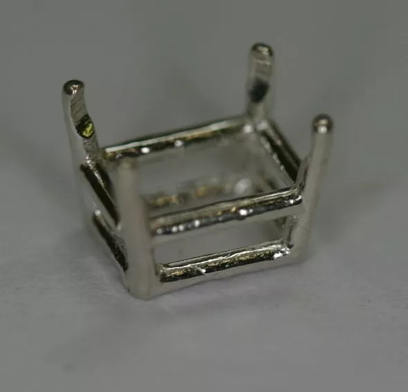 8x10mm Pre-notched Sterling Silver Emerald cut Head Setting Mounting Gemstones