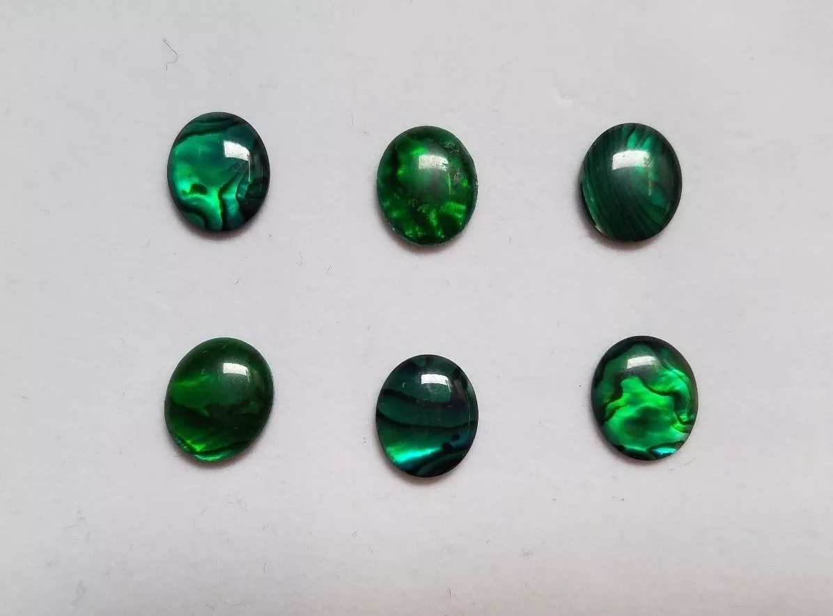 10pcs Green Paua Shell Oval Cabochon 8x10mm Jewelry Cabs Gems