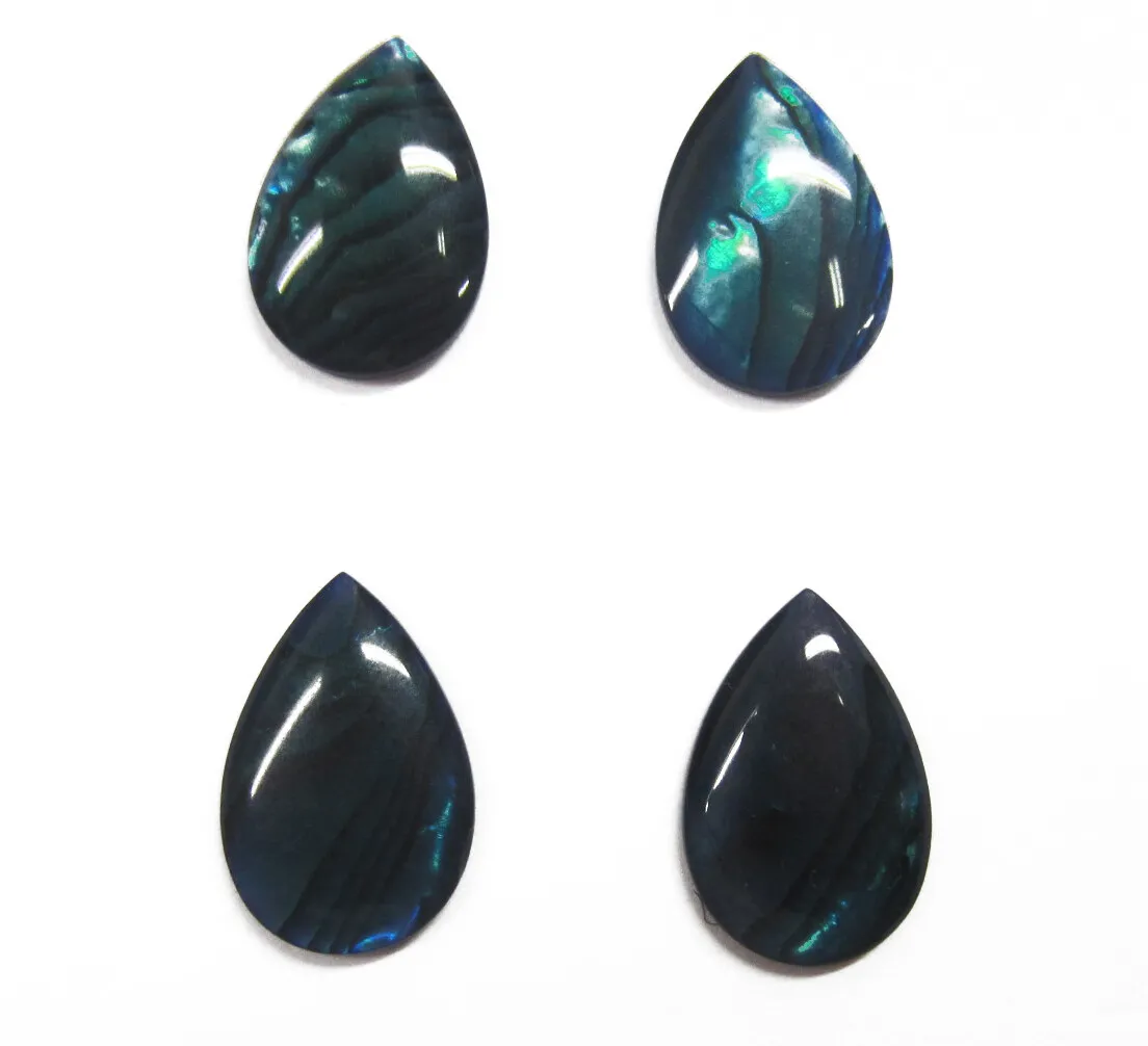 2pcs 13x18mm 18x13mm Natural Paua Shell Blue Pear Tear Cabochon Gemstone Jewelry