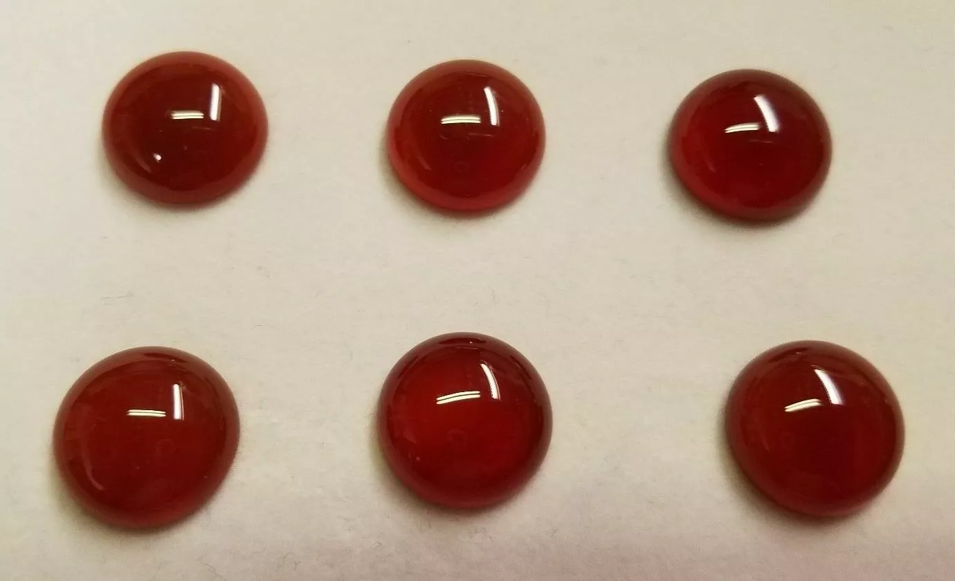 4pcs 16mm Natural Carnelian Calibrated Round Cabochon Cab Gemstones Gems Jewelry