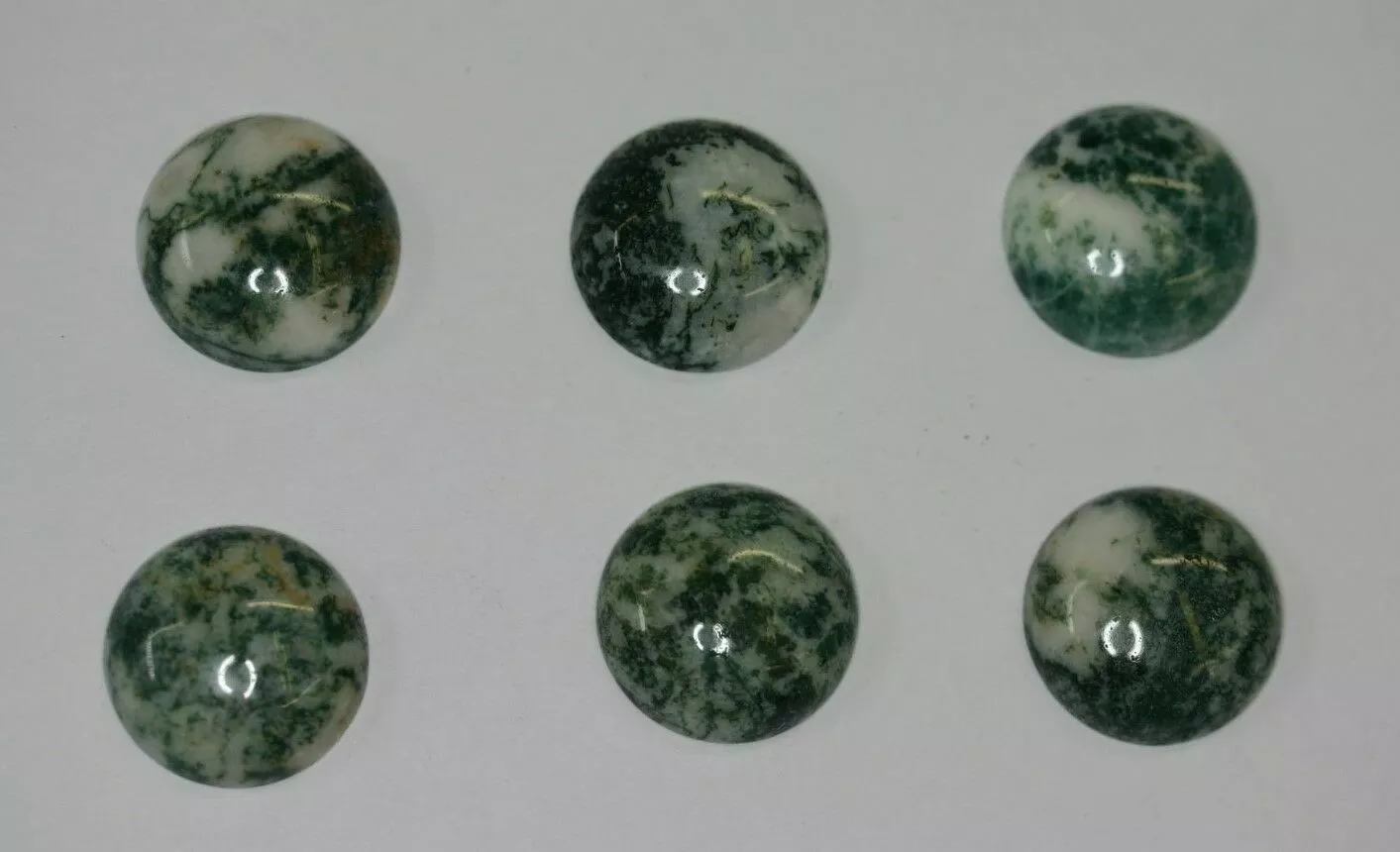 2pcs 12mm Natural Tree Agate Calibrated Round Cabochon Gemstones Cab Jewelry