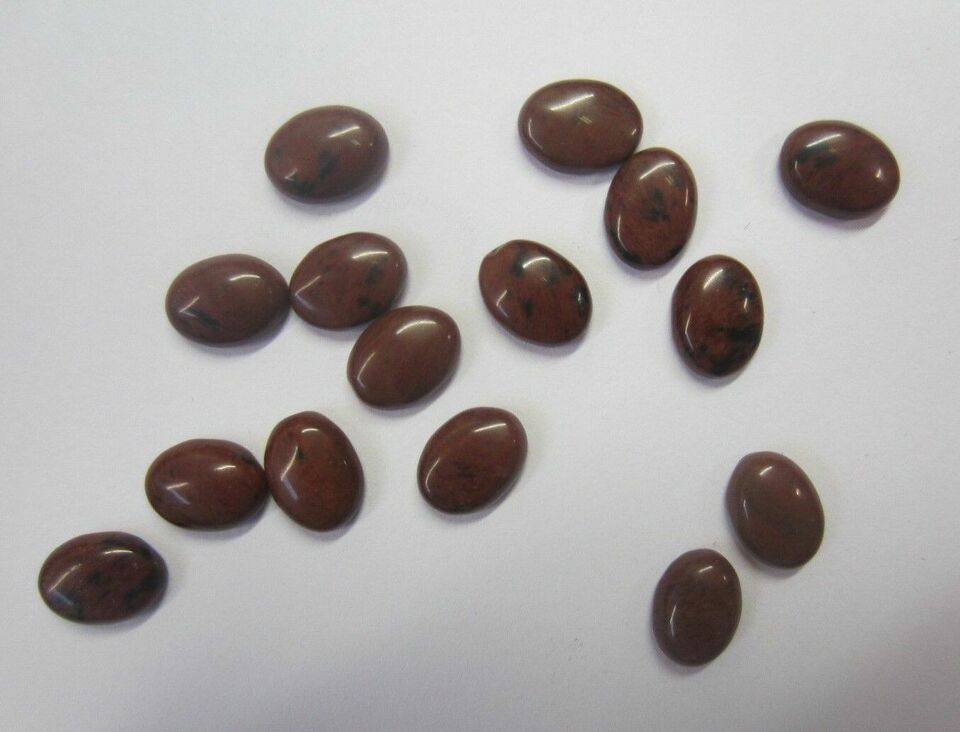 6pcs 6x8mm Mahogany Obsidian Calibrated Oval Cabochon Gemstones Cab Gems Jewelry