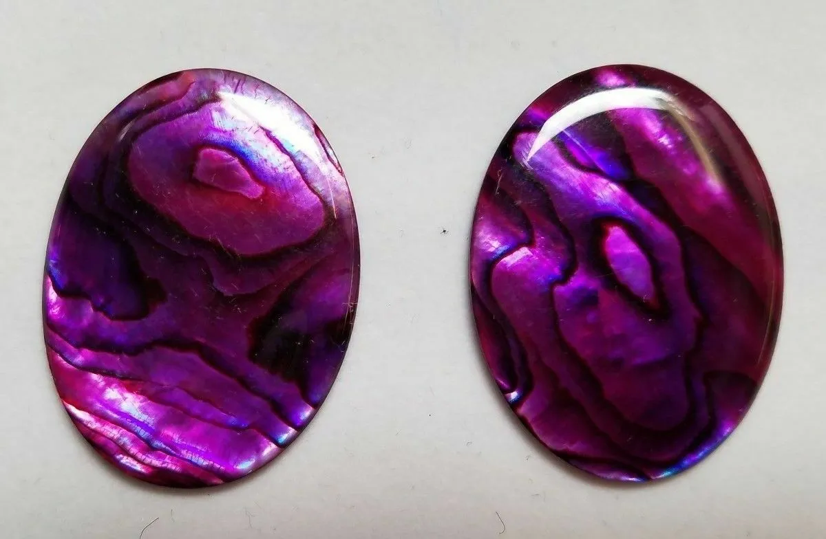 30x40mm 40x30mm Natural Paua Shell Purple Calibrated Oval Cabochon Gems JewelryPaua Shells