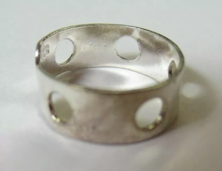 2pcs Solid 925 Sterling Silver Adjustable Toe Ring Round Holes Design Jewelry T8
