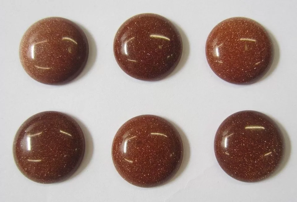 4pcs Goldstone Round Cabochon High Quality 18mm Gemstones Cabs