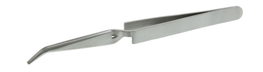 Stainless Steel Angle Tipped C Curve Manicure Nail Polish Pincher Tweezer