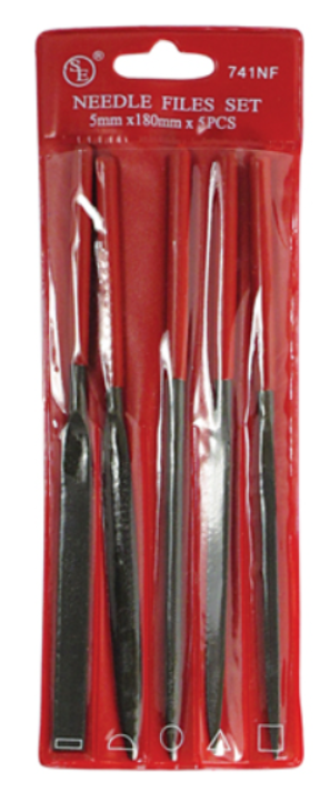 Sona Enterprises 5pc Needle File Set, Fine Cut (5mm x 180mm) - 741NF