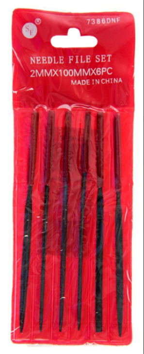 SE 100mm long needle file set (6 pieces) - 7386DNF