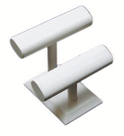 Double Tier Oval T-bar - Black Leatherette