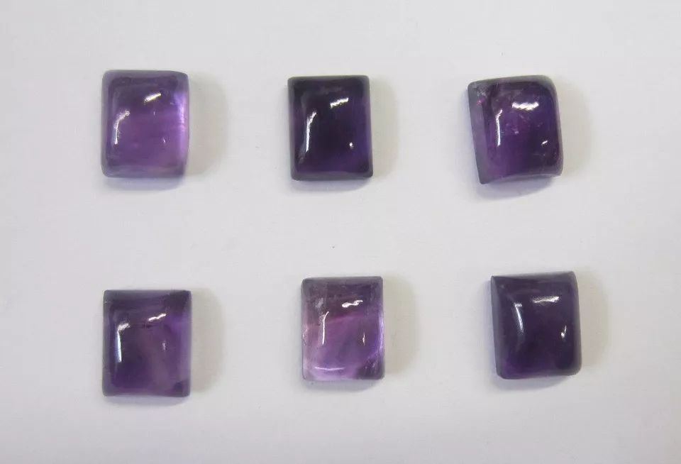 Lot of 2 Amethyst Rectangle Cabochon High Quality 3x5mm