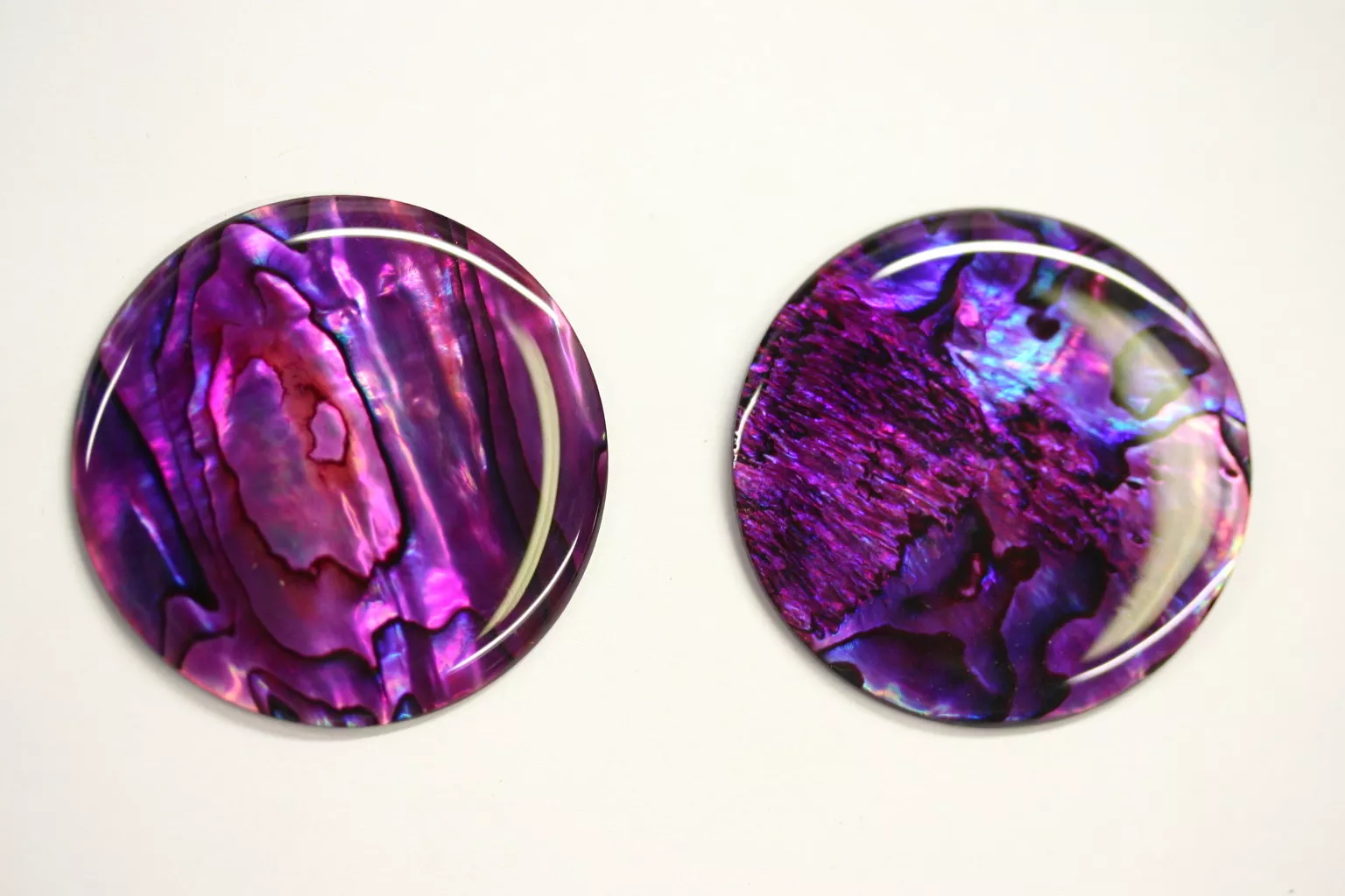 4pcs Purple Paua Shell Round Cabochon Calibrated  7mm