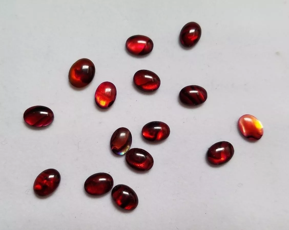 Lot of 10 Red Paua Shell Oval Cabochon High Quality 10x14mm
