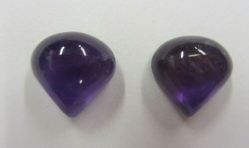2pcs 7mm Trillion Natural African Amethyst Cabochon Gemstones Cab Gems Jewelry