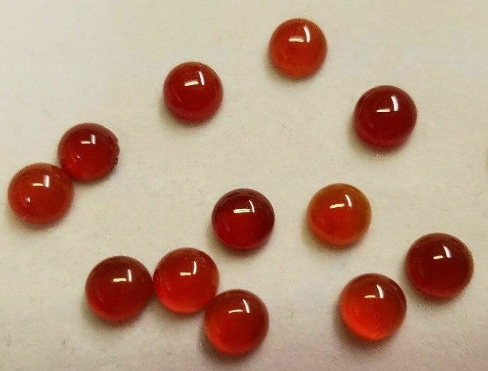 10pcs 6mm Natural Carnelian Calibrated Round Cabochon Cab Gemstones Gems Jewelry