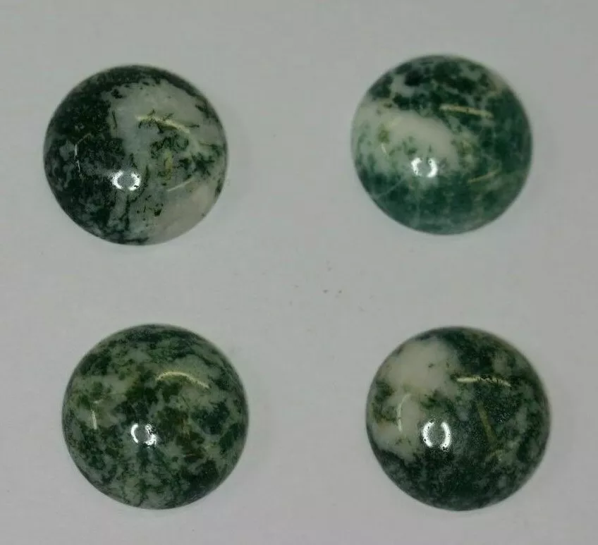 16mm Natural Tree Agate Calibrated Round Cabochon Gemstones Cab Gems Jewelry