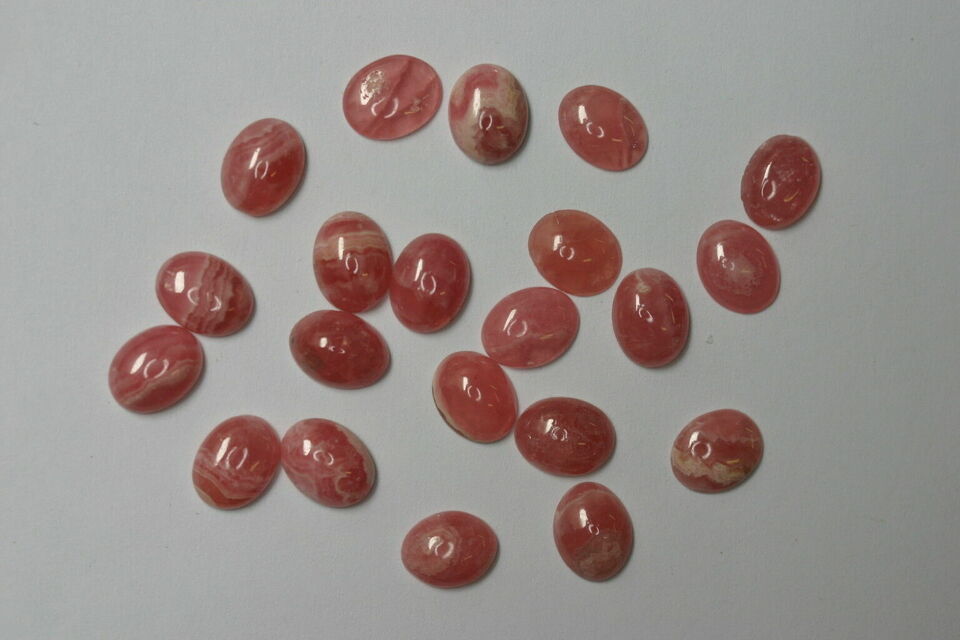 2pcs 7x9mm Natural Rhodochrosite Calibrated Oval Cabochon Cab Gems Gemstones
