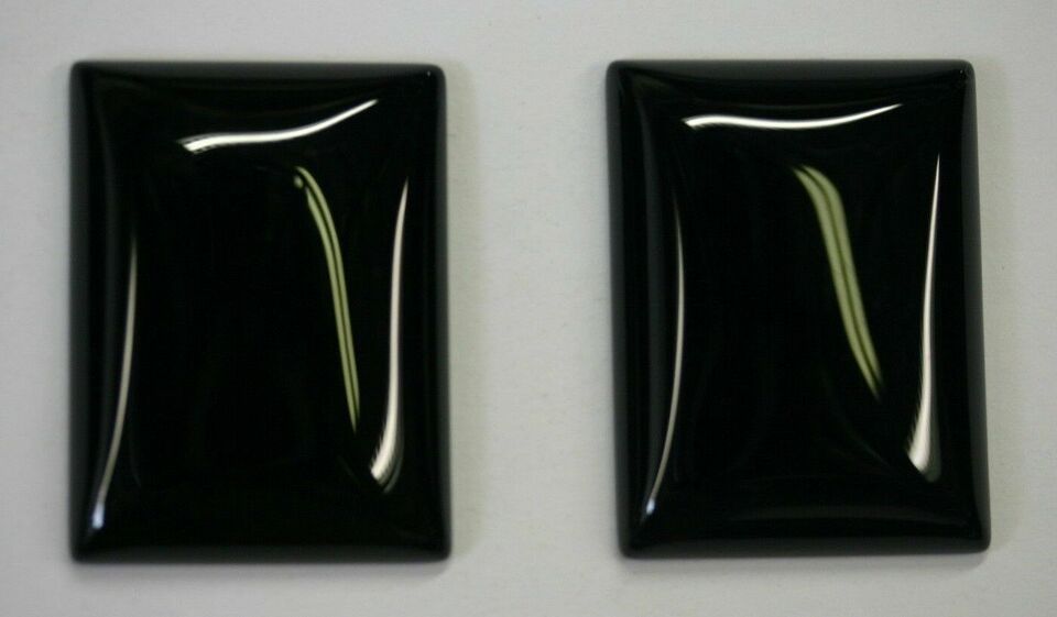 4pcs 10x12mm Natural Black Onyx Calibrated Rectangle Cabochon Gemstones Cab