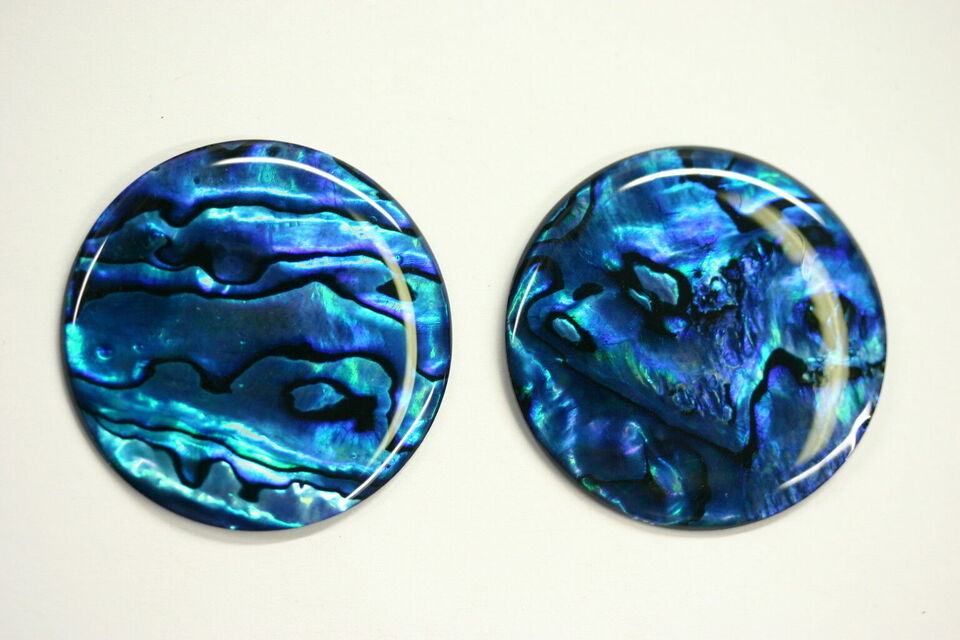 4pcs 4mm Natural Paua Shell Blue Calibrated Round Cabochon Gemstones Jewelry
