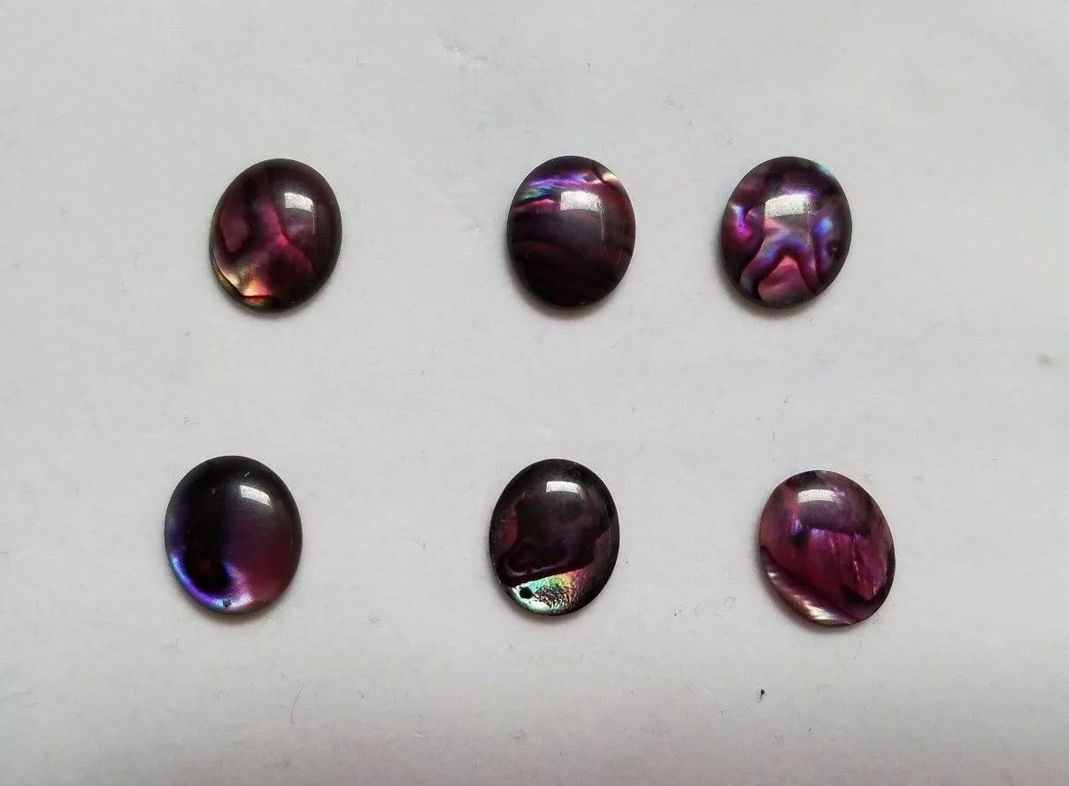 6pcs 12x16mm Natural Paua Shell Blue Calibrated Oval Cabochon Gemstones Jewelry