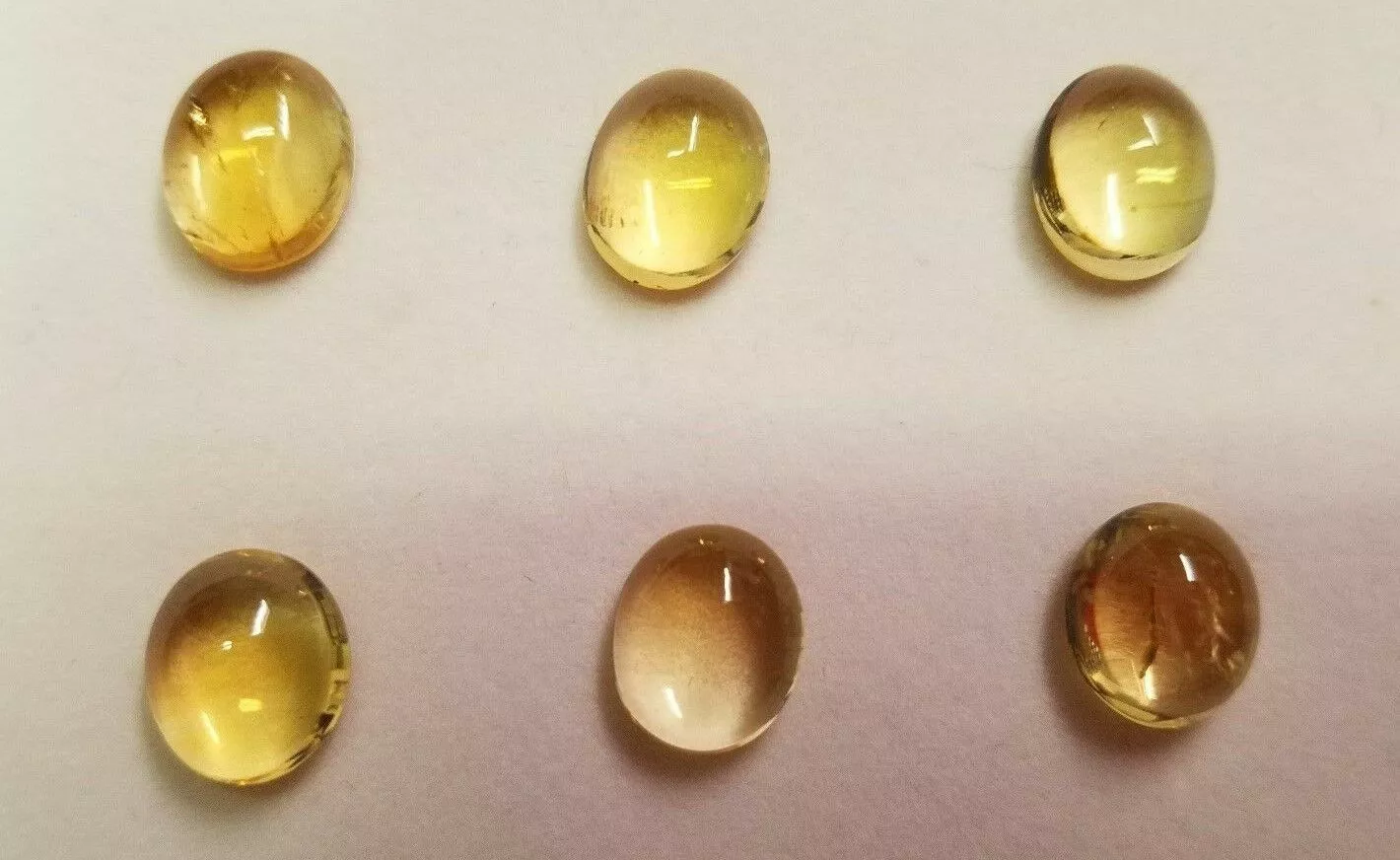 2pcs 8x10mm Natural Citrine Calibrated Oval Cabochons Cab Gems Gemstones Jewelry