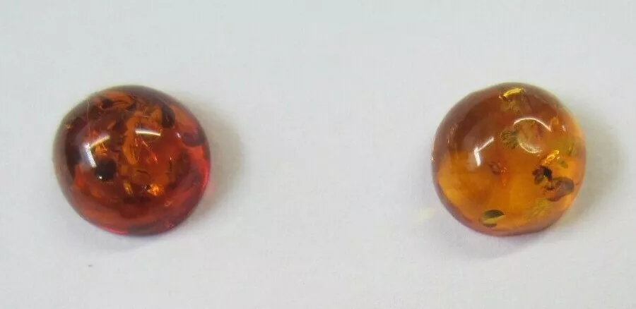 2pcs 5mm Natural Orange Amber Round Cabochon High Quality Gemstones Jewelry Jewelry and Displays (39...