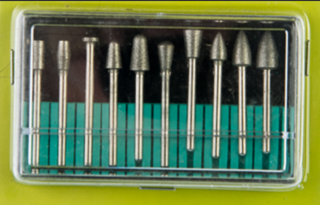 12pc Diamond Round Burr Drill Bit Set for Cutting Grinding Dremel Rotary Tool