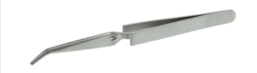 Stainless Steel Angle Tipped C Curve Manicure Nail Polish Pincher Tweezer